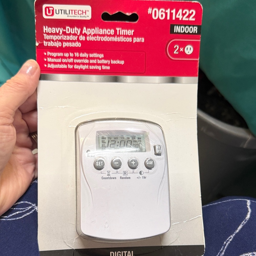White Heavy-Duty Digital Appliance Timer (Indoor)